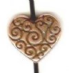 1 10x12mm TierraCast Flat Antique Copper Heart with Scroll Design