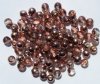 100 6mm Round Half Mirror Copper Capri Glass Beads