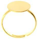 1 Adjustable Gold Plated Ring with 12mm Pad