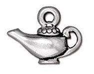 1 9mm TierraCast Antique Silver Aladdin's Lamp Pendant