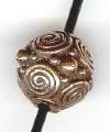 1 8mm TierraCast Round Antique Copper Spiral Bead