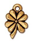 1 10mm TierraCast Antique Gold Four Leaf Clover Pendant