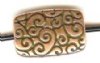 1 13x9mm TierraCast Flat Antique Copper Rectangle Bead with Scroll Design