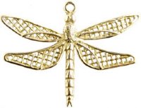 1 26x35mm Anti-Tarnish Brass Dragonfly Pendant