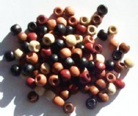 100 5x6mm Mixed Crow Wood Beads