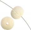 10 11x14mm Round White Carved Worked on Bone Beads