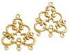 1 pair 28x24mm Anti-Tarnish Brass 3-Loop Chandelier Drop Earrings