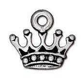 1 10mm TierraCast Antique Silver Kings Crown Pendant