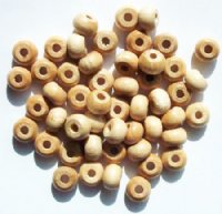 50 9x6.5mm Natural Crow Wood Beads