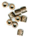 10 8x8mm Antique Copper Floral Tube Beads