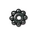 10 6mm TierraCast Black Beaded Heishi Spacer Beads