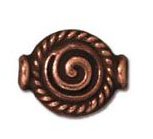 1 10mm TierraCast Antique Copper Fancy Spiral Bead