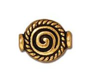 1 10mm TierraCast Antique Gold Fancy Spiral Bead