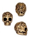 1 10mm TierraCast Antique Gold Rose Skull Bead