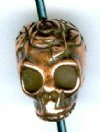 1 10mm TierraCast Antique Copper Rose Skull Bead