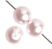 20 12mm Light Pink Glass Pearl Beads