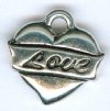1 11mm TierraCast Antique Silver Love Heart Pendant