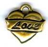 1 11mm TierraCast Antique Gold Love Heart Pendant