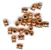 25 5x4mm Bright Copper Ringed Tube Beads