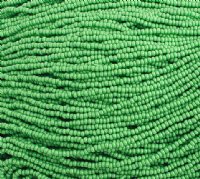 1 Hank of 10/0 Opaque Medium Green Seed Beads