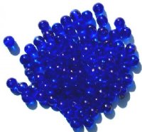 100 6mm Round Lustre Sapphire AB Glass Beads