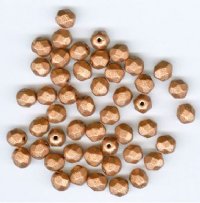 50 6mm Faceted Matte Light Copper Beads