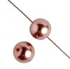 16 inch strand of 8mm Round Light Chocolate Glass Pearl Beads