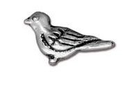 1 15mm Anitque Silver TierraCast Paloma Bird Bead