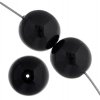 16 inch strand of 8mm Round Black Glass Pearl Beads