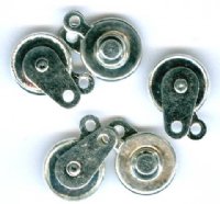 5 9mm Silver Plated Button Clasps