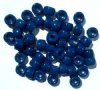 50 6x9mm Opaque Dark Blue Glass Crow Beads