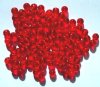 100 6mm Transparent Red Round Glass Beads