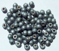 100 5x6mm Silver Lacquered Crow Wood Beads