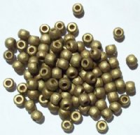 100 5x6mm Gold Lacquered Crow Wood Beads