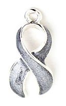 1 23mm Transparent Silver Curved Ribbon Pendant (Brain Disorders)