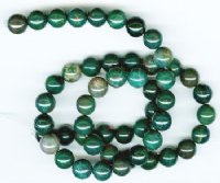 16 inch strand of 8mm Round Bloodstone Beads