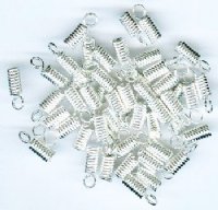 50 11mm Bright Silver Lanyard Coil Ends