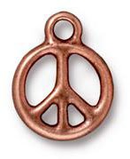 1 15mm TierraCast Antique Copper Peace Symbol Pendant