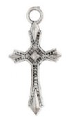 1, 22x11mm Antique Silver Flared Diamond Center Cross Pendant