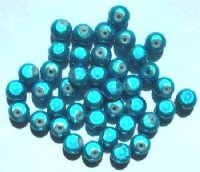 40 6mm Round Aqua Miracle Beads