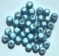 40 6mm Round Light Blue Miracle Beads