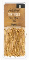 58, 18kt Gold Plated 35mm 24ga Ball Pins