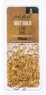 105, 18kt Gold Plated 6mm 21ga Jump Rings