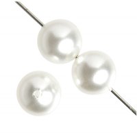 16 inch strand of 10mm Round White Glass Pearl Beads