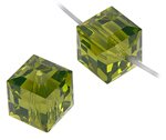 2 8mm Olivine Swarovski Cube Beads