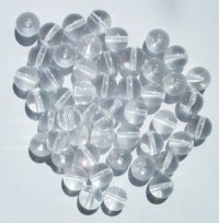 50 8mm Transparent Crystal Round Glass Beads