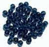 50 8mm Transparent Montana Blue Round Glass Beads
