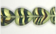 10 15mm Flat Cut Window Heart Beads Tortoise Olivine