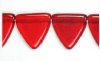 25 17mm Transparent Red Triangle Beads
