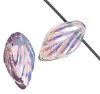 50 12mm Transparent Light Amethyst AB Glass Leaf Beads